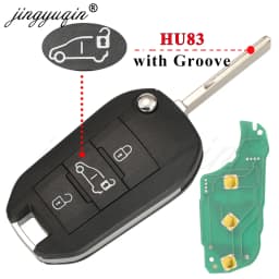 Jingyuqin 433MHz 4A HITAG AES Chip Flip Remote Van Car Flip Key For Peugeot Expert 308 3008 2016+ Citroen C4 Cactus 2014+ HU83