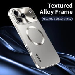 All Aluminum Frame Magnetic Suction PC Frosted Backplate Phone Case, For IPhone 18 17 Pro Max Shock-Absorbing Ultra-Thin Case