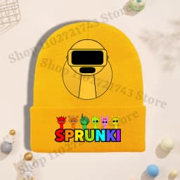 Sprunki Knitted Hat for Children Anime Cartoon Cute Knit Hat Boys Girls Winter Warm Fashion Cap Kids Windproof Hip Hop Caps Gift