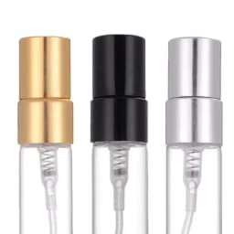 50/100pcs 2ml 3ml 5ml 10ml Glass Perfume Bottle with Metal Spray Empty Cosmetic Bottles Atomizer Refillable Glass Vials