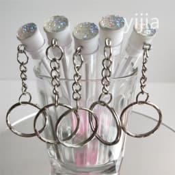 Reusable Eyelash Brush Tube Keychain Plastic Portable Mini Lash Comb Spoolie Container Glitter Cils Mascara Wands Keyring