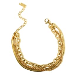 JOVO LOVE High-end Three-layer Chain Bracelet Wholesale Jewelry Woven Chain Classic Fashion Stainless Steel Bangle Women Jewelry