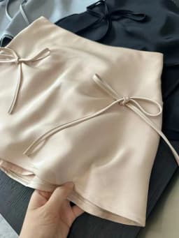 Bow Lace-up Satin Y2k Mini Skirts Women Pink Korean Style A-Line Skirts Summer 2026 High Waist Sexy Slim Sweet Short Skirts New