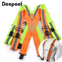 Heavy Duty Work Suspenders for Men X-Back Gripper Clasps Adjustable Strap Fully Elastic Adult Widen Men's Suspender