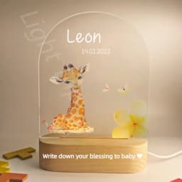 Customized Baby Birth Night Light Personalized Name Animal Bear Bunny Rabbit with USB Lamp for Bedroom Birthday Christmas Gift