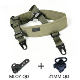 Tactical Adjustable 1/2 Point Crossbody Rope Nylon Rifle Shoulder Strap Outdoor Hunting AR15 Sling with M-system QD+21MM QD