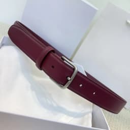 Minimalist style needle buckle calf leather belt, genuine leather women's casual pants belt, silver buckle calf leather white be
