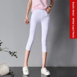 High Waist Thin White Women's Base Layer Pants Summer Slim Fit Seven Nine Leggings Orange Ni Brand Affordable Fashion