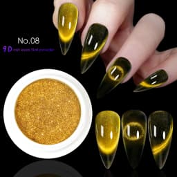 9D Meteorite Cat Eye Powder Strong Magnetic Nail Glitter Pigment Manicure Holographic Laser Chrome Dust Can Use With Polish Gel