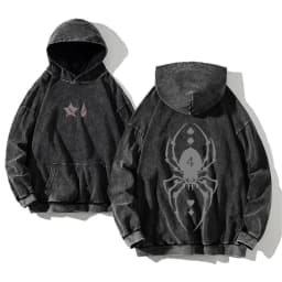Anime Hunter X Hunter Killua Print Washed Hooded Men Manga Vintage Hoodies Oversized Cotton Sweatshirt Harajuku Male Streetwear