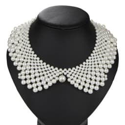 Beautiful New 1 Pcs Pearl Bow Pearl Collar Necklace Hand Woven Pearl Necklace Clothing Accessories Women's Creative Gifts