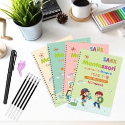 4 Books Magic Writing Copybook In Spanish Calligraphy Notebook Montessori Reusable Educational Calligraphic Letter Practice