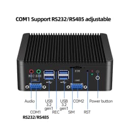 Industrial Mini PC Intel Pentium J5040 4xCOM 8xUSB 2xLAN 2xHDMI SIM Slot MPCIe WiFi 4G LTE GPIO LVDS Win11/10 Linux TPM2.0