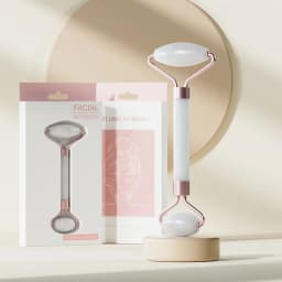 Face And Neck Massager Roller and Guasha Board Resin Non-rose Crystal Jade Roller Beauty Double-ended Massage Skincare Tools