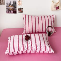 3pcs Simple Pink Striped Duvet Cover Set with 2 Pillowcases Soft Washed Cotton Bedding Set For Girls 150x200cm Bedroom Decor