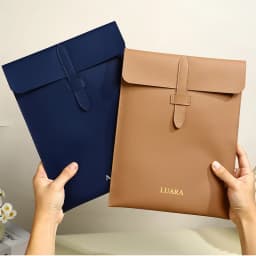 Business Office Leather Personalized Document Bag A4 Paper 13 Inch Laptop Bag Custom Name Luxury Wholesale Versatile Storage Bag