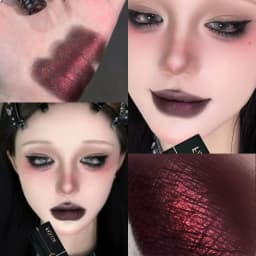 Gothic Matte Black Liquid Lipstick Moisturizer Long-Lasting Punk Blue Green Sparkling Pearl Lip Gloss Halloween Lip Glaze Makeup