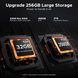 DOOGEE Fire 5 Ultra Rugged Phone 32GB 256GB 13000mAh Battery Helio G81 6.6'' 48MP Camera Camping Light NFC Android 15 Smartphone