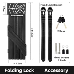 WEST BIKING Portable Folding Lock With 2 Keys Cobweb Pattern Anti-Theft Bicycle Foldable Lock MTB Road Bike Accessories