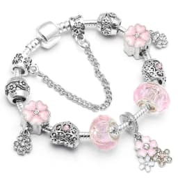 2024 Trendy Silver Cokor Love Key Charm Bracelet With Murano Glass Beads Bracelets For Women Wife Jewelry Pulseras Dropshipping