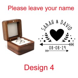 Custom Wooden Ring Box Personalized Engagement Wedding Rings Bearer Case Valentines Day Gift for Couples