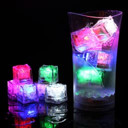 1Pc Colorful LED Ice Cubes Light Waterproof Ice Cube Atmosphere Light Birthday Gift Party Bar Wine Glass Decor Baby Bath Toys