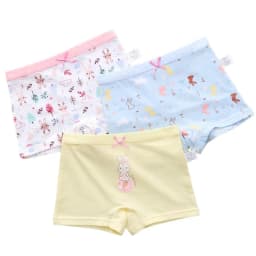 Children Pure Cotton Briefs Boxers 3pcs/Pack Size 3-15T Teen Girls Underwear Bright Color Prints Kids Quality Underpants