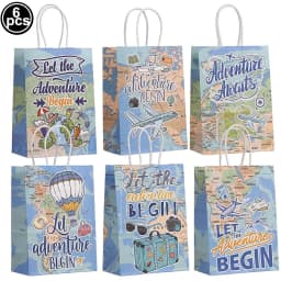 Let The Adventure Begin Banner Hanging Swirl Earth Map Helium Ballons Farther Birthday Travel Themed Retirement Party Supplies