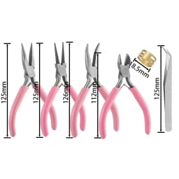 6pcs/Set Jewelry Pliers Tools Kit Needle Chain Round Nose Pliers Tweezers with Open Rings for DIY Jewelry Making Repair Tool