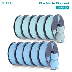 SUNLU 10Roll PLA Matte Filament 1.75mm 1kg Spool (2.2lbs) Smooth Matte Finish Neatly Wound Filament Fit Most FDM Printer
