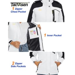 TACVASEN Winter Waterproof Ski Snowboard Jacket Womens Thermal Heavy Fleece Jackets Casual Work Rain Coat Windbreaker Parka