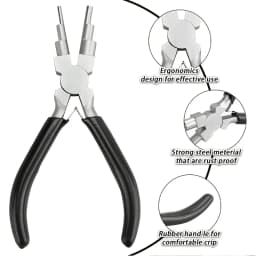 1pcs/2pcs Black Pliers, Jewelry Making Tools, Concave Hollow/Round Head Pliers, Metal Wire Rings and Bending Pliers,