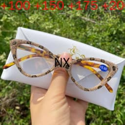 mincl Cat Eye Crystal Rhinestone Reading Glasses for Women Sparkling Eyewear Frames Female Trendy bling Diamond Reader NX