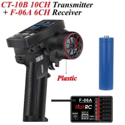 HotRC CT10B 10CH Channel Transmitter CT-10B 2.4G Remote Control 18650 Battery F-10A F-01A 6/8/10CH Gyro Receiver for RC Car Boat
