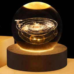3D Crystal Lights Lamp Glowing Planetary Galaxy Night Light Crystal Ball Night Lights Bedside Light Home Decor Christmas Gift