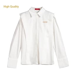 2024 Summer New Casual Turn-down Collar Ruffles Solid Women's Blouses Lady Sweet office Long Sleeve Single Breasted Shirts Top