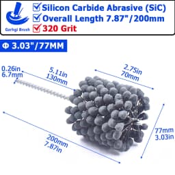 320Grit Cylinder Hone Ball Brush Tool Silicon Carbide Metal Engine Valve Guides Deburring Carbon Removal Crosshatching Polishing