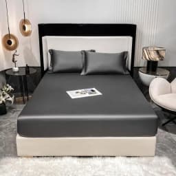 1000TC Premium Egyptian Cotton Fitted Sheet Elastic Bed Sheet, Solid Plain Long Staple Natural Cotton Bed Sheet Pillowcases