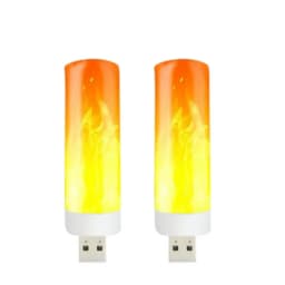 USB LED Atmosphere Light Dynamic Flame Effect Candle Lights For Power Bank Camping Lighting Cigarette Lighter Effect Light