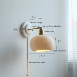 IWHD White Ceramic LED Wall Light Fixtures Copper Arm Socket Bedroom Living Room Beside Lamp Modern Wandlamp Applique Murale