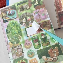 Die Cut Sticker Book Retro Cartoon Decorative Dessert Food Stickes Handmade Scrapbooking Material Diary Japanese Stationery Supp
