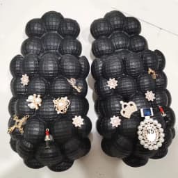 2025 Summer New Bubble Slippers Women Toe-covered Massage Sandals Creative Peanut Shoes Herringbone Slippers Beach Flip Flops