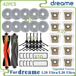 Dreame L20 Ultra/L20 Ultra Complete RLX41CE / L30 Ultra Parts Main Roller Side Brush Hepa Filter Mop Cloth Dust Bag