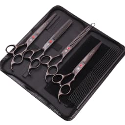 Purple Dragon Pet Scissors 7'' Stainless Dog Groomming Scissors Kit Straight Shears Thinning Shears Chunker Curved Shears Z3003