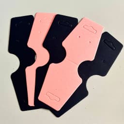 100PCS Foldable Jewelry Display Cards 12×4.5cm NO Logo Blank Black Pink Paper Tags DIY Earring Necklace Packaging Label Retail