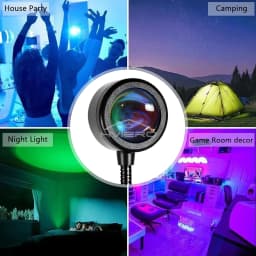 LED Sunset Lamp Nightlight USB Projector Birthday Party Decoration Mood Lights Bedroom Living Room Wall Photography Multipurpose
