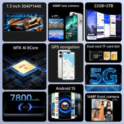 K-Touch Hot I17 Pro Max 7.3HD Cell Phone 22G+2TB Mobile Phones Android 15 Smartphone 5G Dual SIM 7800mAh Unlocked Global Version 16+48MP Cellphones