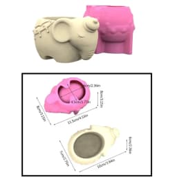 3D Animal Flowerpot Pen Holder UV Crystal Epoxy Mold Elephant Cement Plaster Clay Resin Silicone Mould DIY Crafts Casting Mold