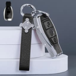 Diamond Leather Car Key Case Cover For Mercedes Benz A B C E S G Class W204 W205 W212 W213 W176 W177 GLC CLA AMG Accessorie