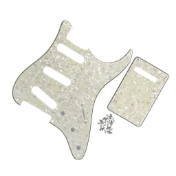 FLEOR Set of Vintage 8 Holes ST Pickguard SSS Guitar Back Plate & Screws for Electric Guitar Parts, 7 Colors Choose
